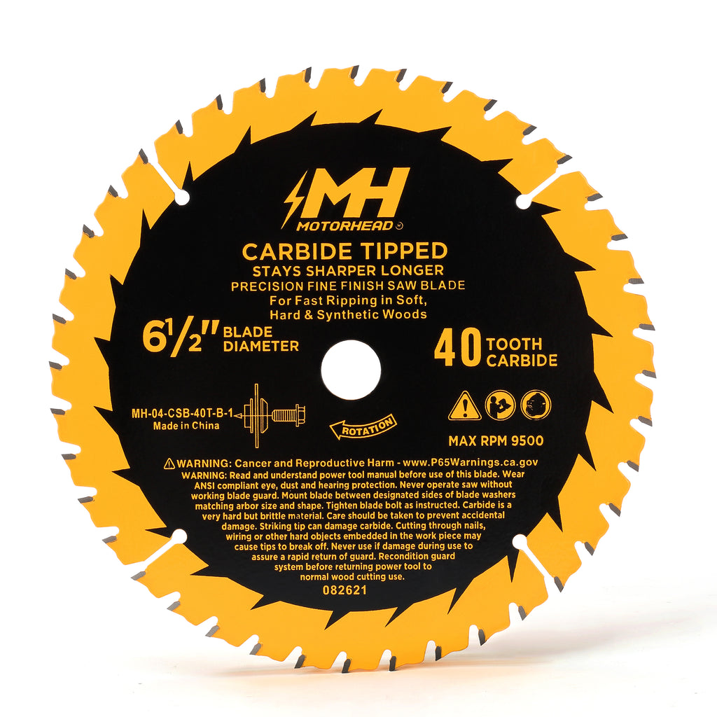 6-1/2-Inch 40-Tooth Precision Fine-Finish Tungsten Carbide Tip Circular Saw Blade