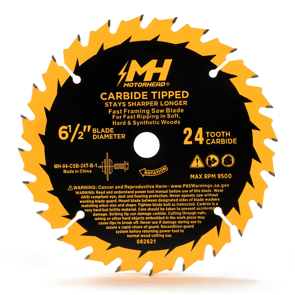 6-1/2-Inch 24-Tooth Fast Framing Tungsten Carbide Tip Circular Saw Blade